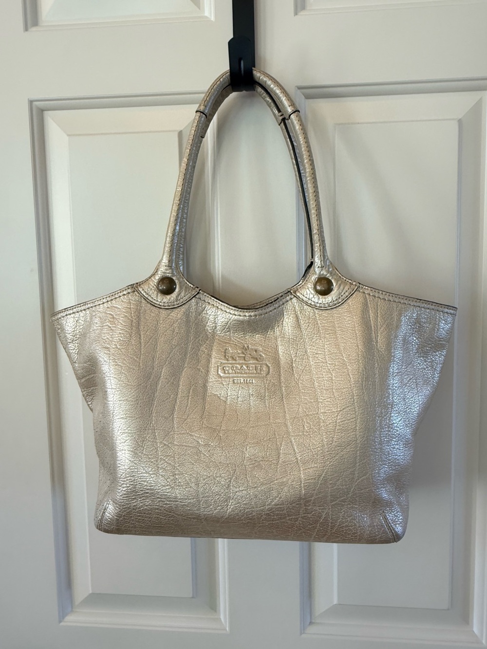 Coach Metallic Gold Leather Bag in Champagne